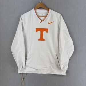 Nike Tennessee Volunteers Jacket Mens Medium White NCAA Football Pullover V Neck